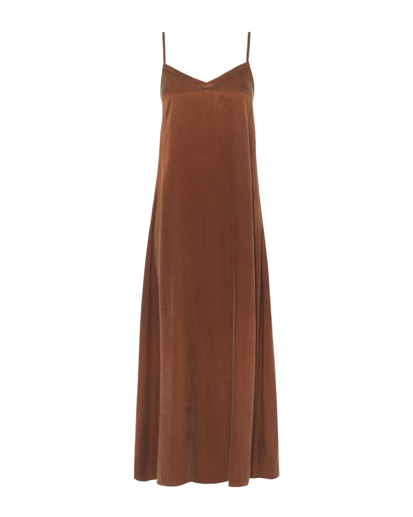 Eco-Luxe Maxi Slip Dress - Cocoa