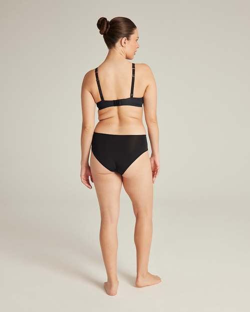 The Stretch Mid Rise Bikini Brief - Black