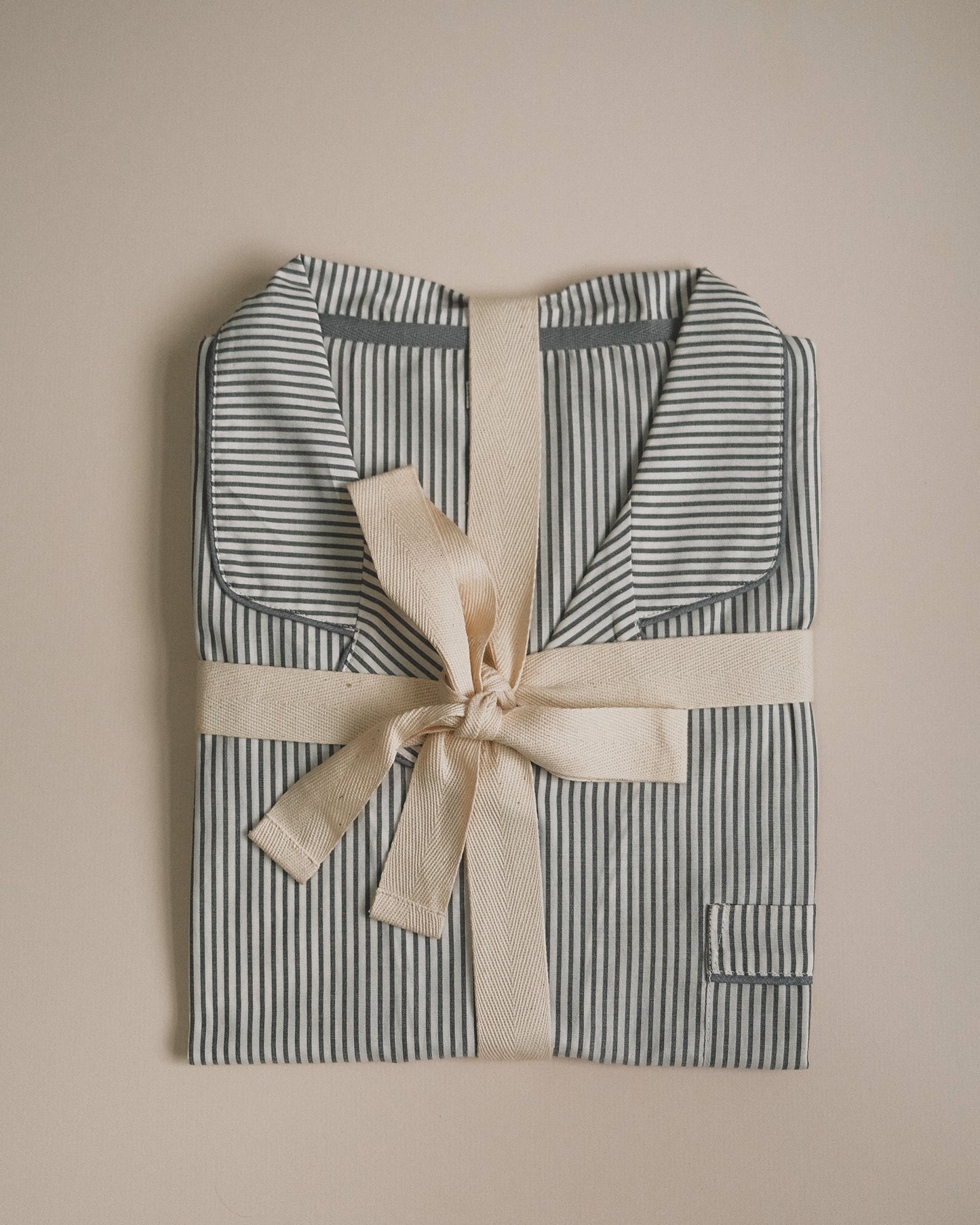 The Short PJ Set - Dove Grey Stripe