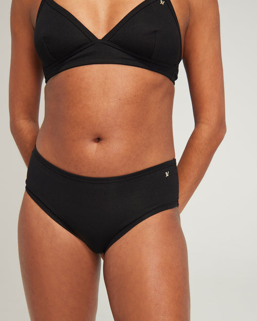 The Organic Cotton Midi Brief 2 Pack - Black
