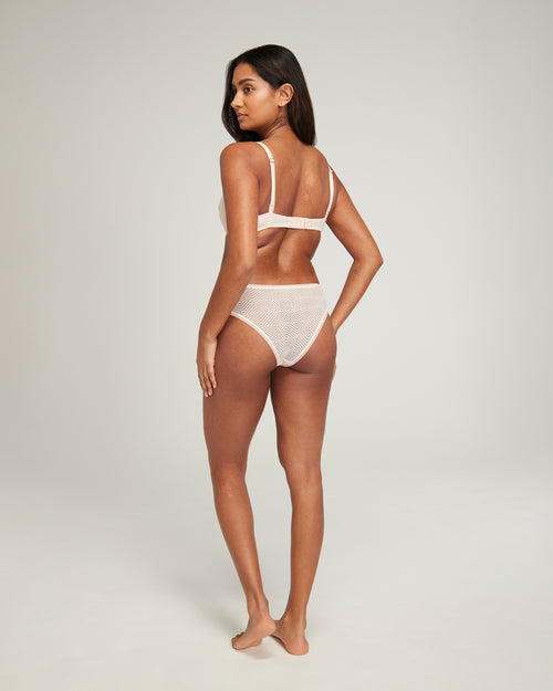 The Sheer Deco High Leg Brief 3 Pack  - Blush Pink