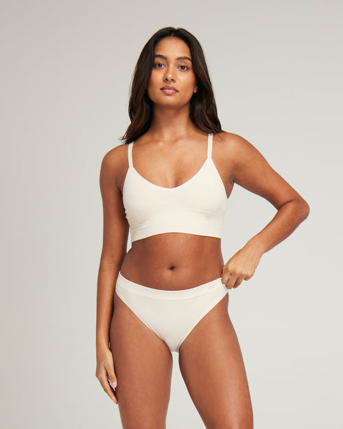 The TENCEL™ Seamless Bralette 2 Pack - White Sand/Storm Grey