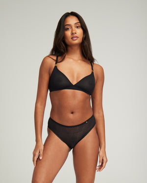 The Sheer Deco Easy Does It Bralette - Black
