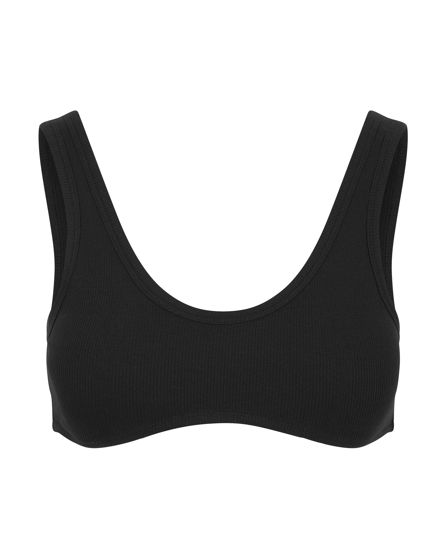 The Organic Cotton Dip Front Bralette - Black