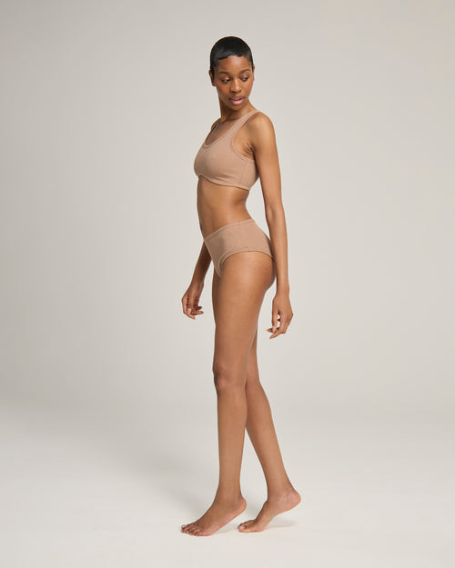 The Organic Cotton Midi Brief 2 Pack - Mocha
