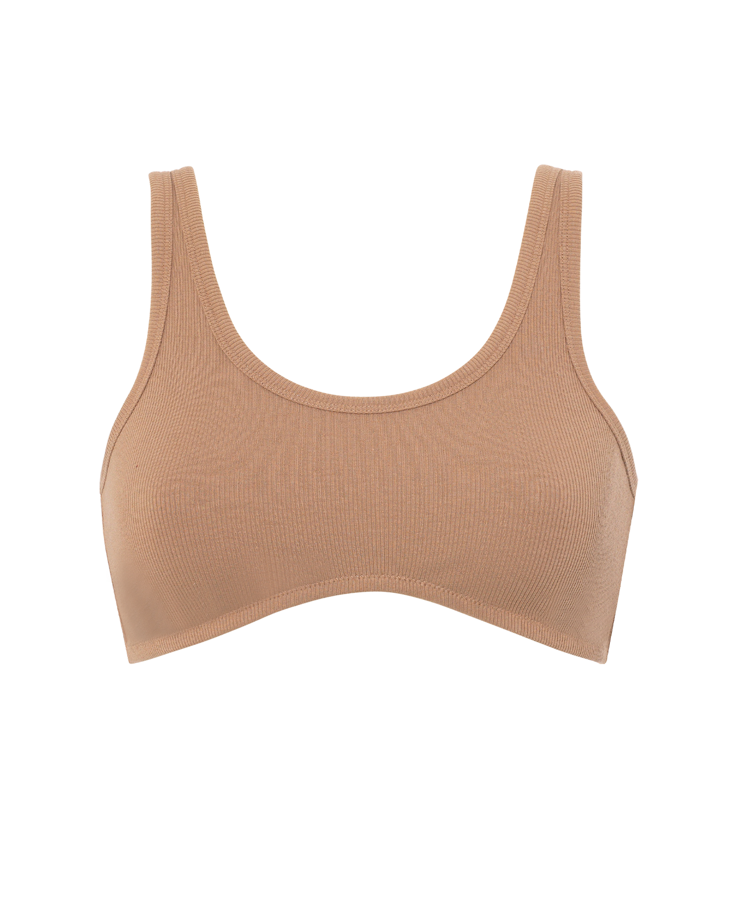 The Organic Cotton Dip Front Bralette - Mocha