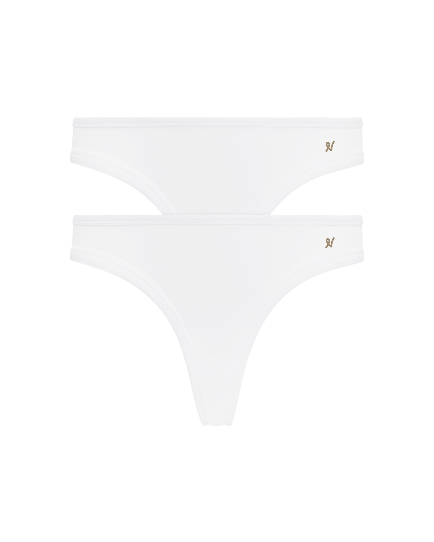 The Organic Cotton Dipped Thong 2 Pack - Cotton White