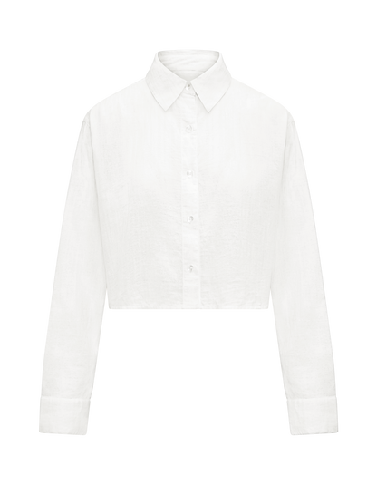 The Cropped Shirt - Cotton White