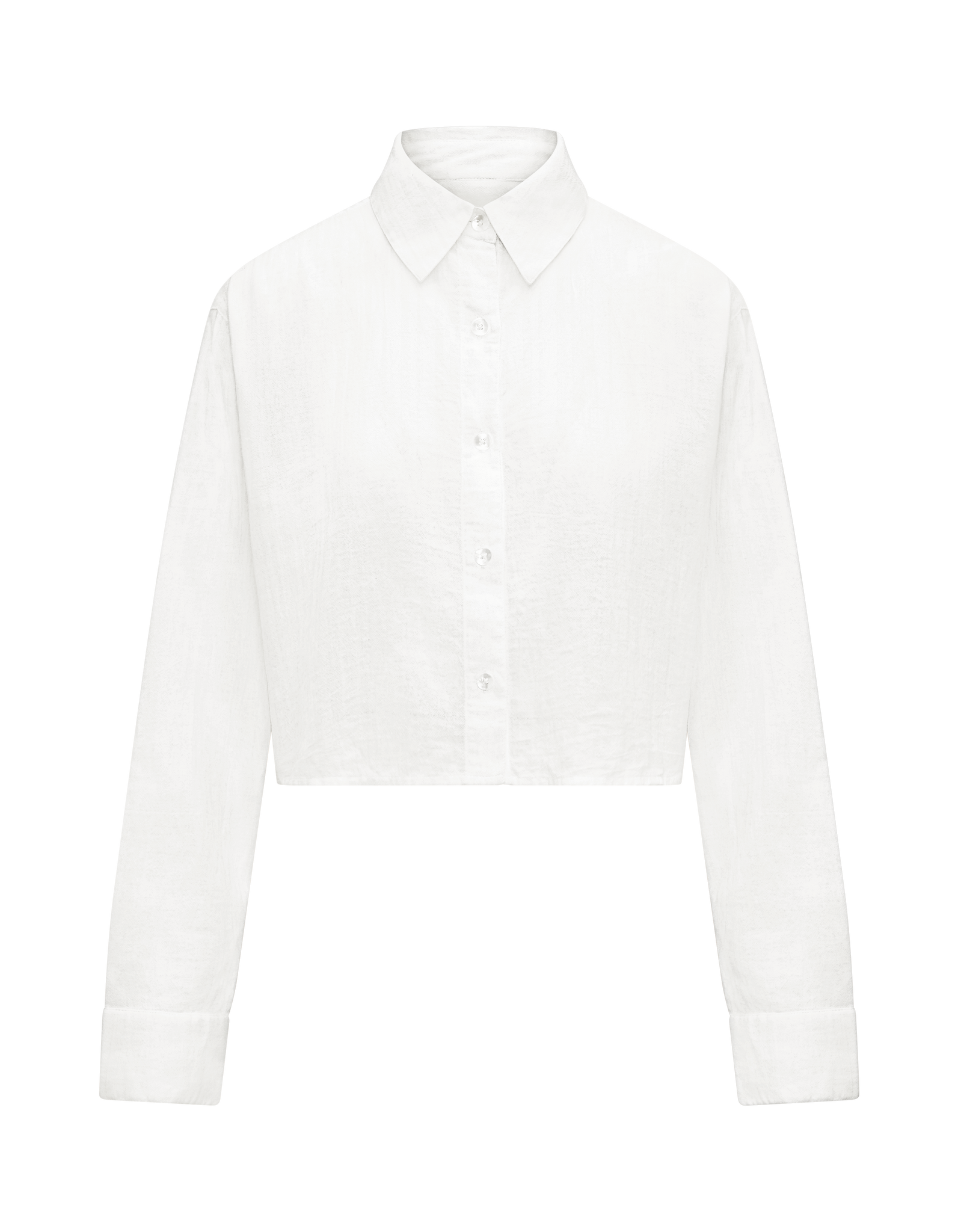 The Cropped Shirt - Cotton White