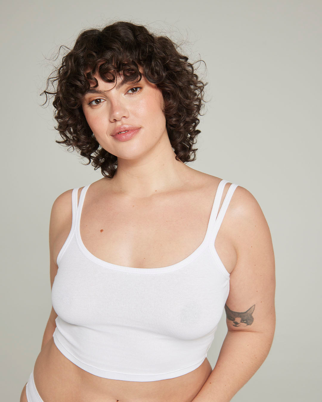 Nudea - TENCEL Seamless Crop Top 2 Pack White Sand/Storm Grey