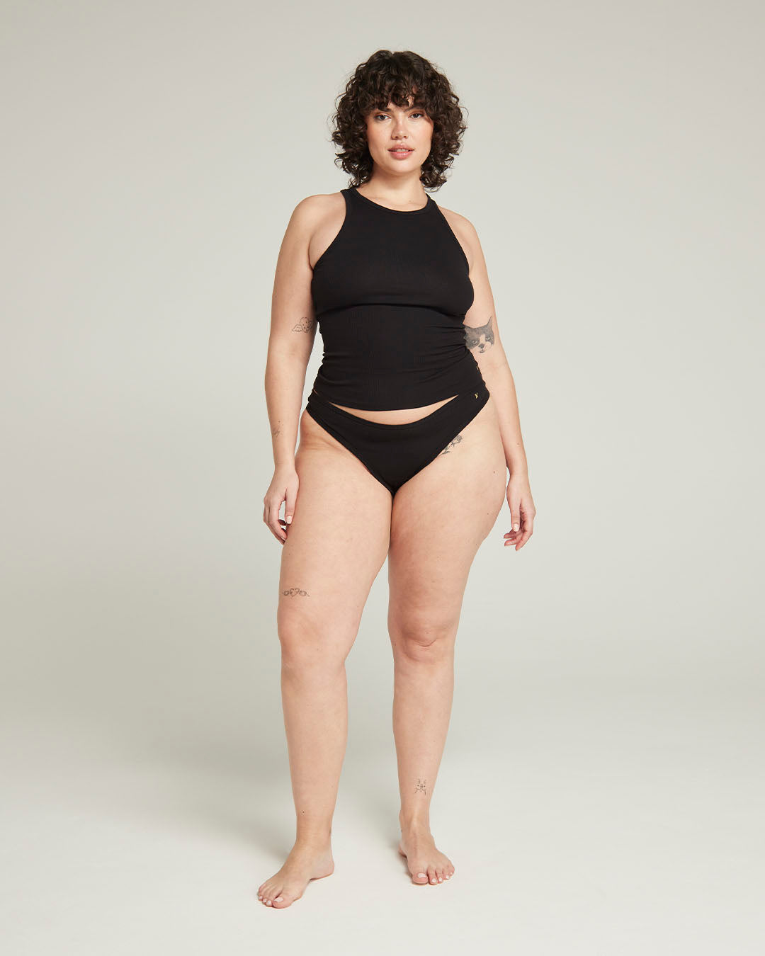 The Organic Cotton Dipped Thong 2 Pack - Black