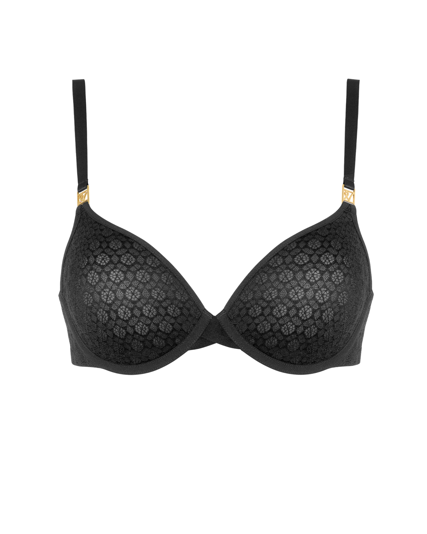 Honeycomb Semi-Demi Bra - Black