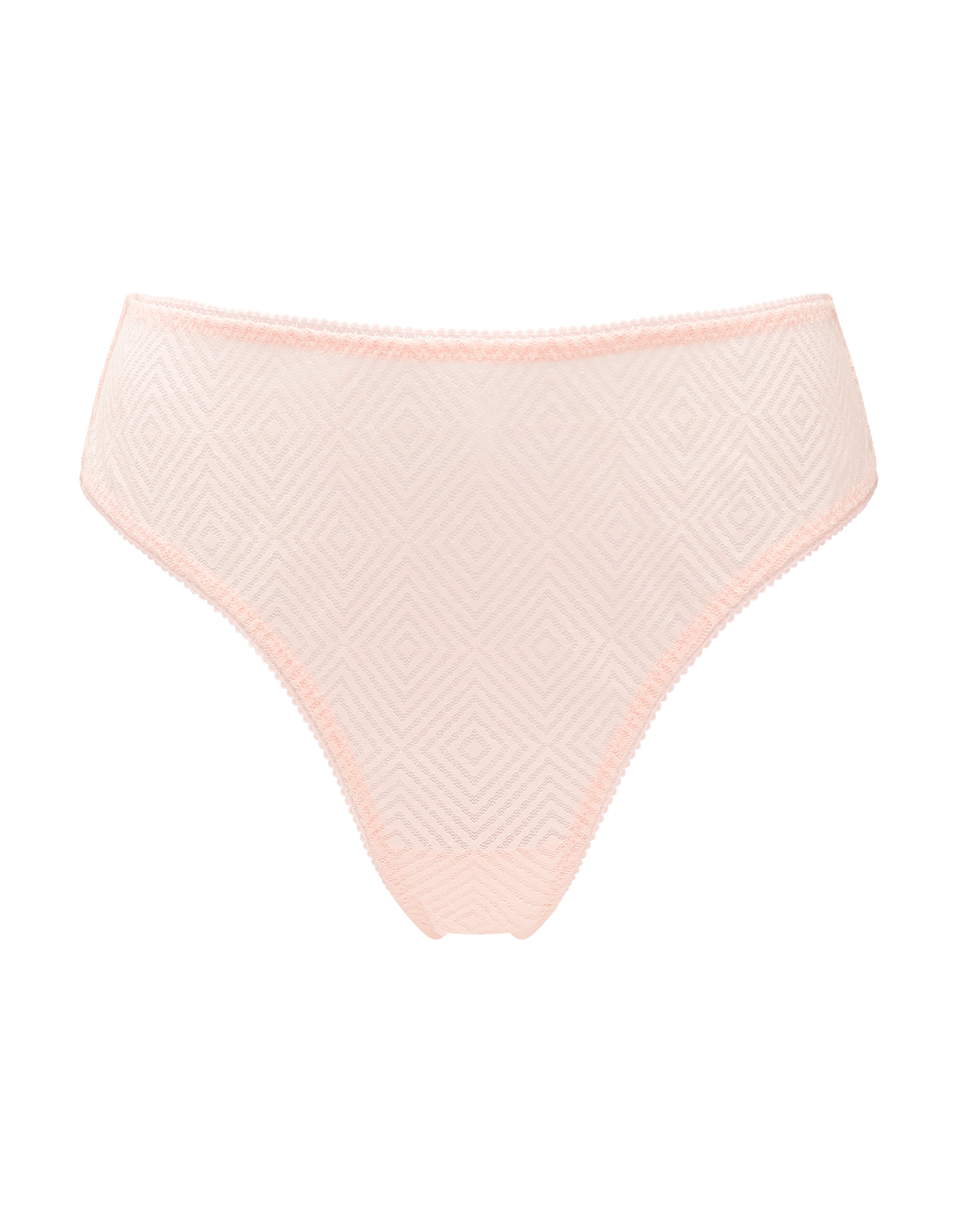 The Sheer Deco High Leg Brief 3 Pack - Blush Pink