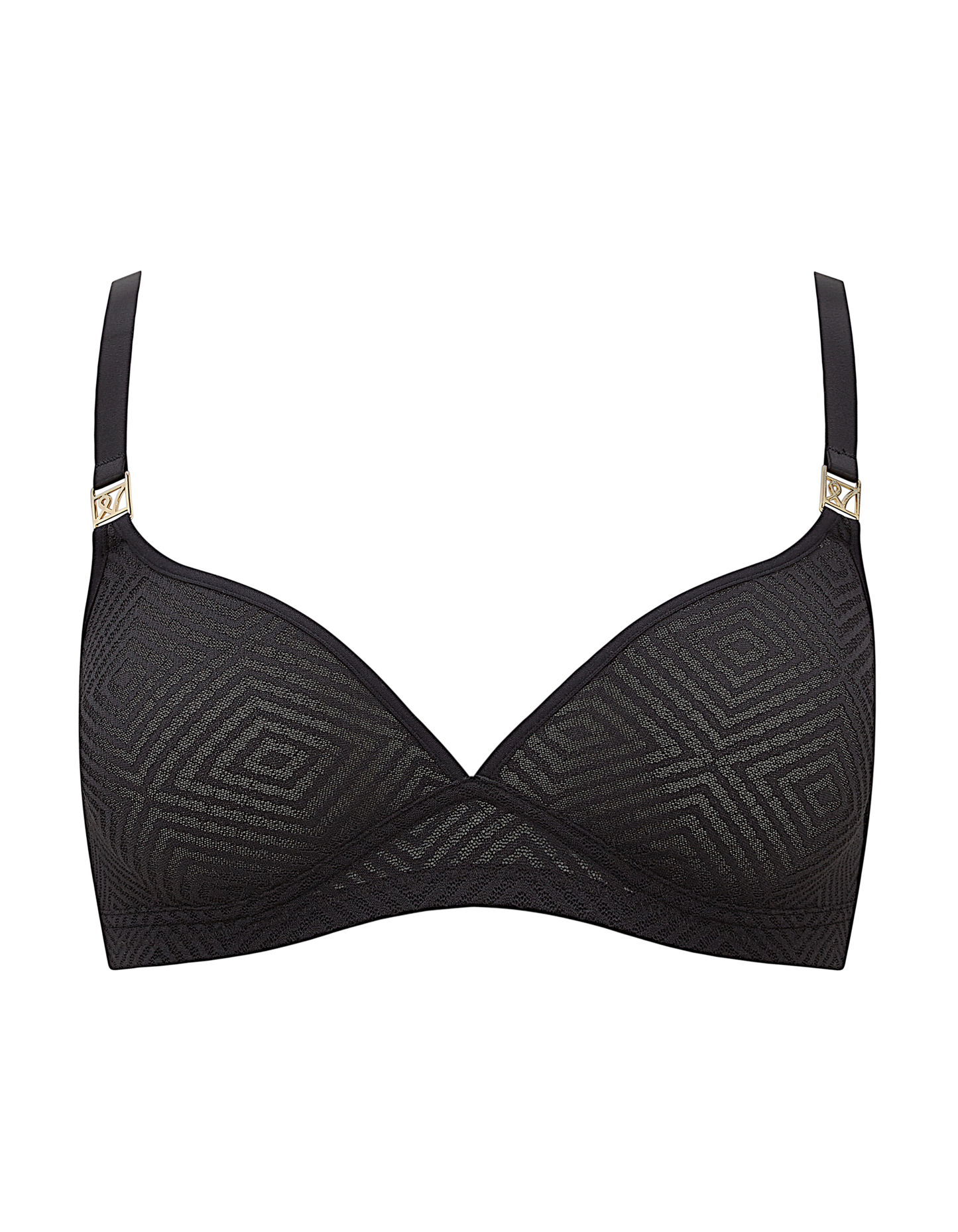 The Sheer Deco Easy Does It Bralette - Black