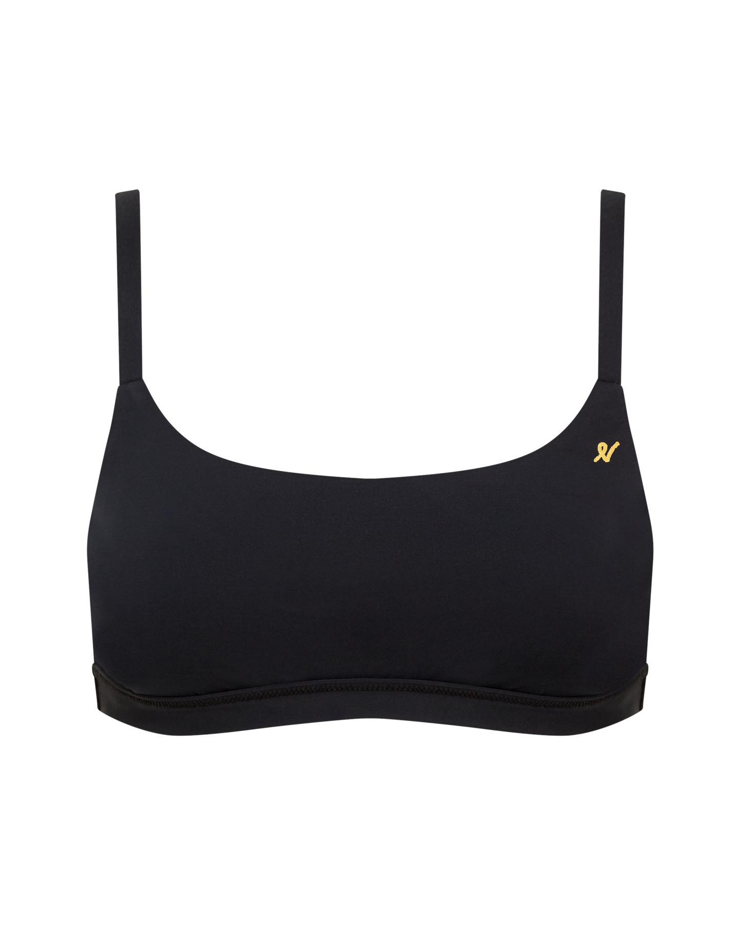 The Stretch Scoop Neck Bralette - Black