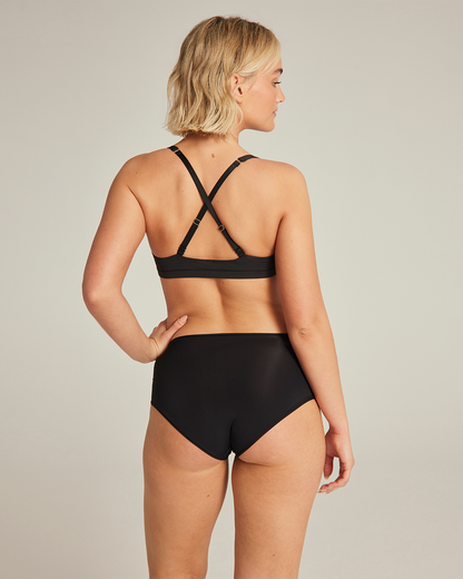 The Stretch Scoop Neck Bralette - Black