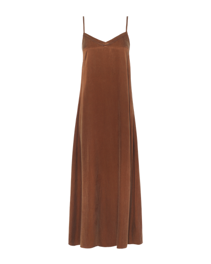 Eco-Luxe Maxi Slip Dress - Cocoa