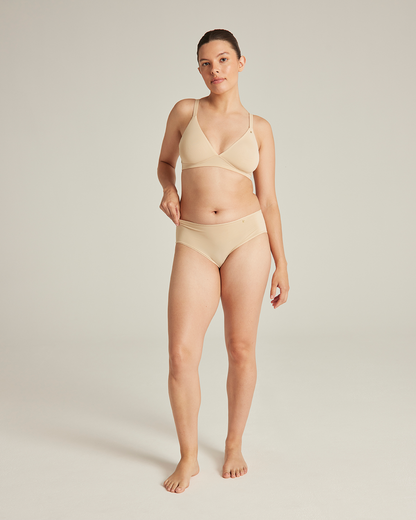 The Stretch Mid Rise Bikini Brief - Bare 01