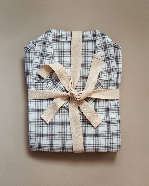 The Classic Flannel PJ Set - Grey and White Check