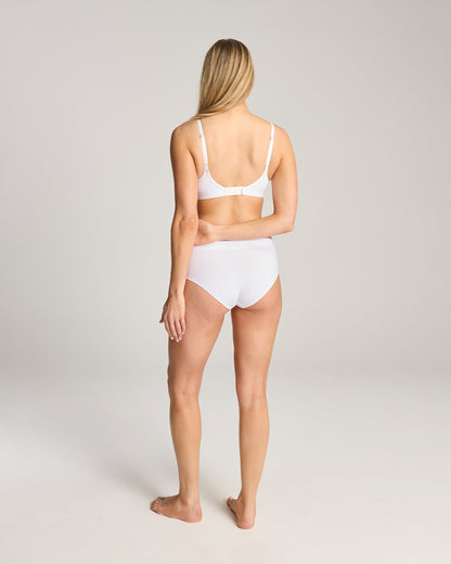 Cotton Modal Contour Scoop Bralette - White
