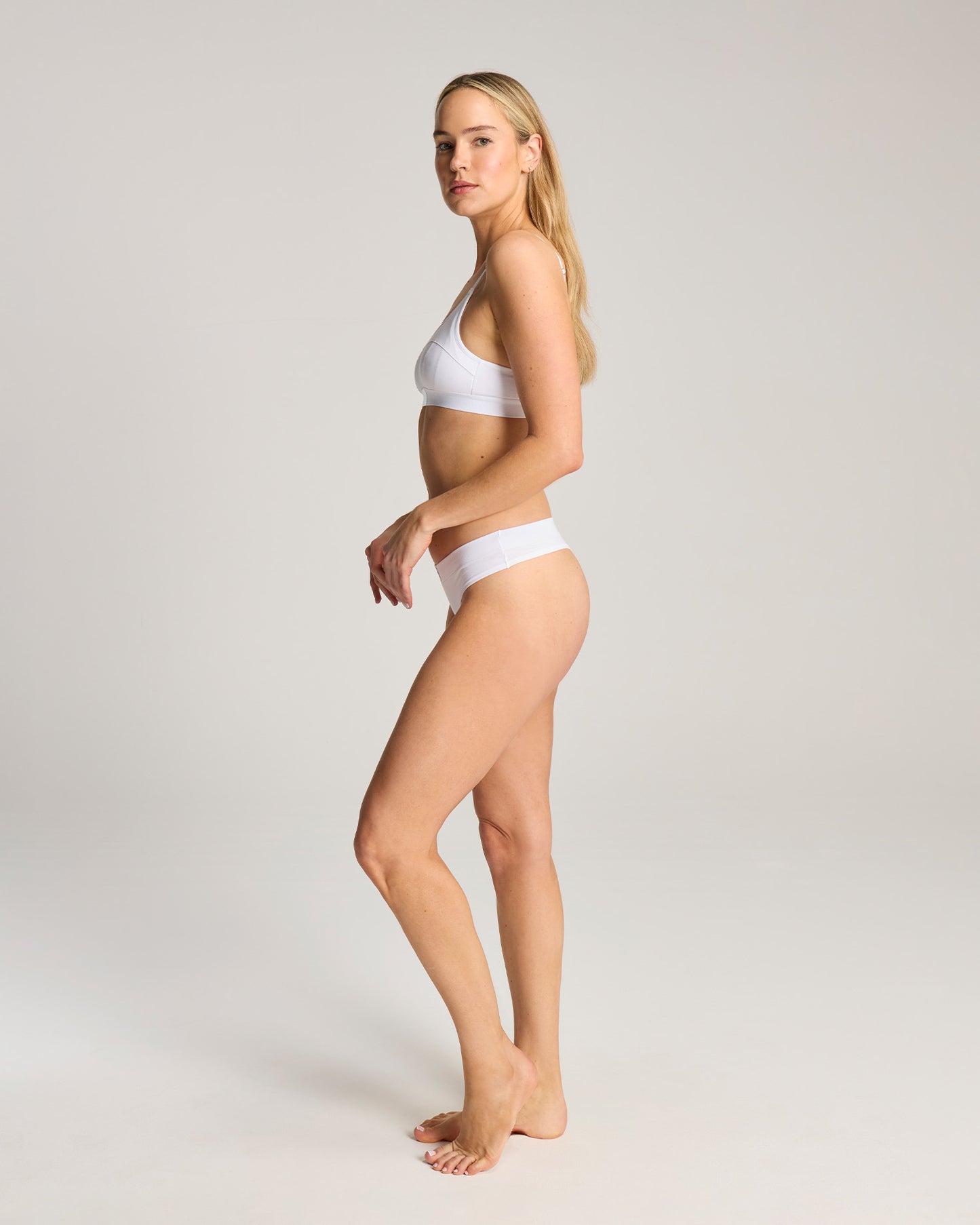 Cotton Modal Dipped Thong 3 Pack - Black, White & Grey Marl