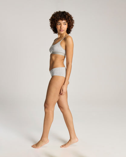 Cotton Modal Contour Scoop Bralette - Grey Marl