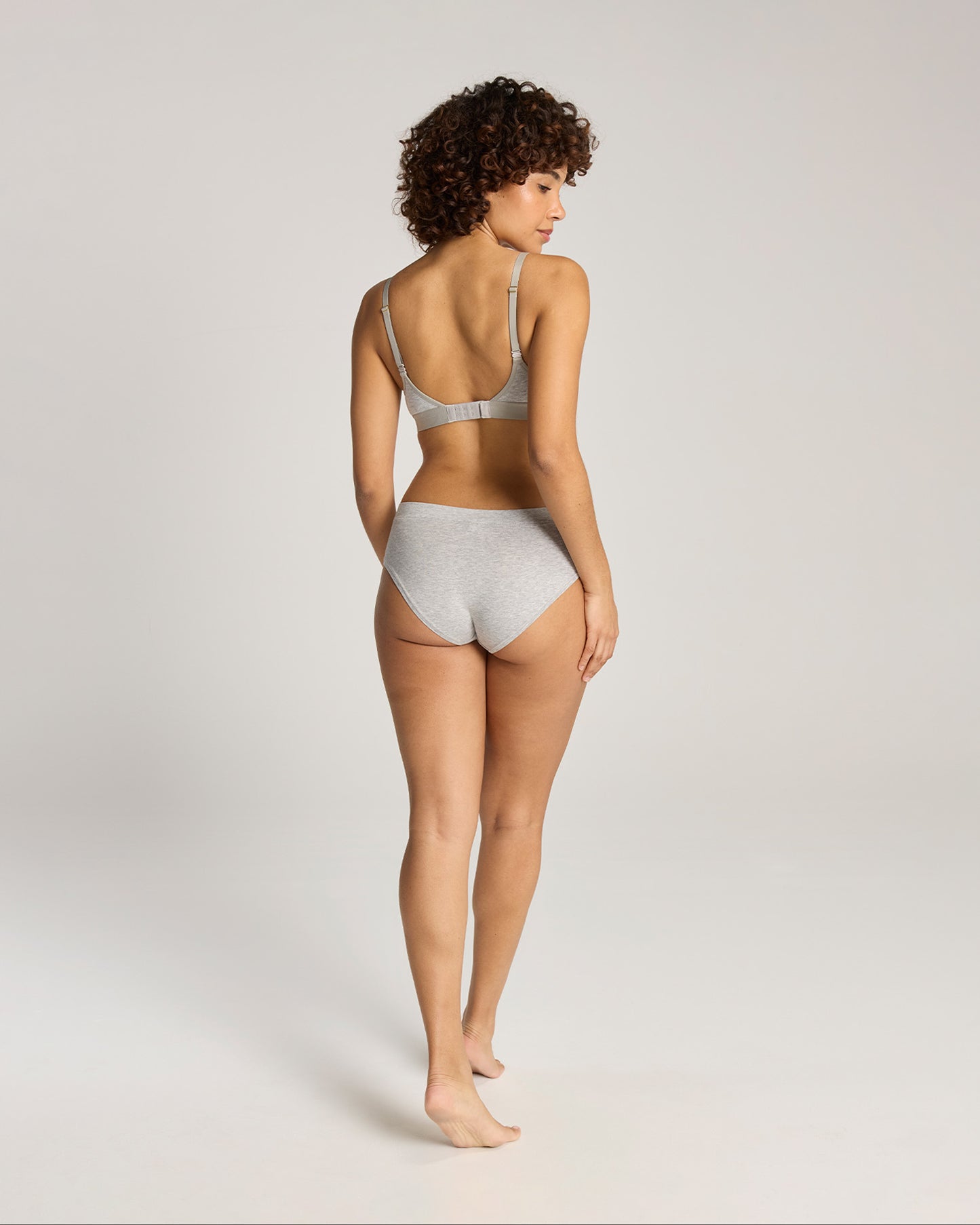 Cotton Modal Contour Scoop Bralette - Grey Marl
