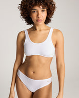 The Organic Cotton Dip Front Bralette - Cotton White