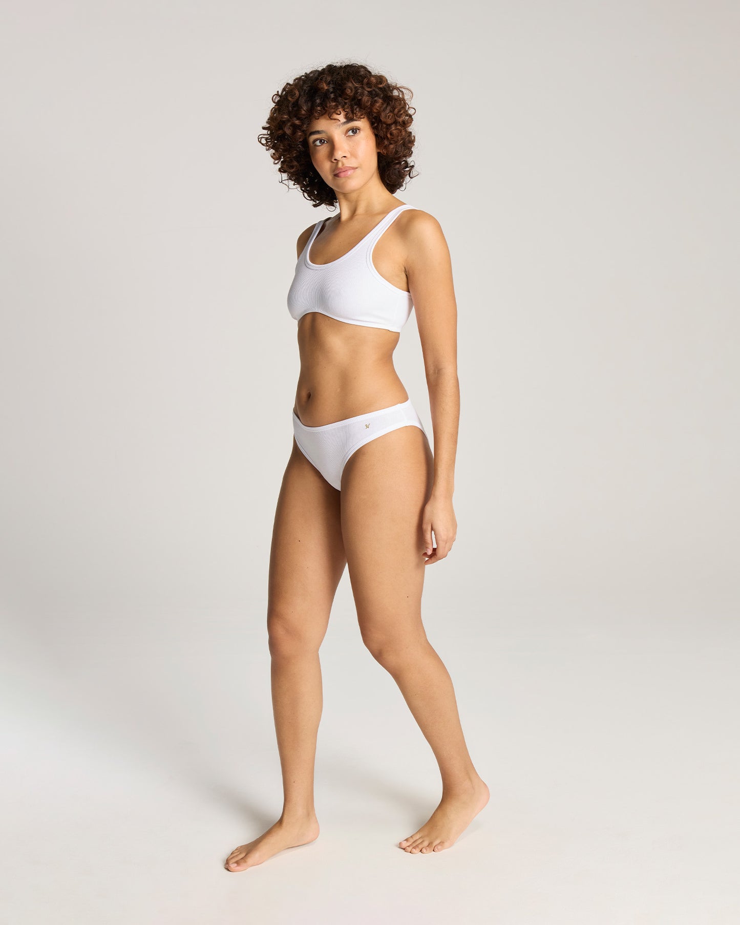 The Organic Cotton Dip Front Bralette - Cotton White