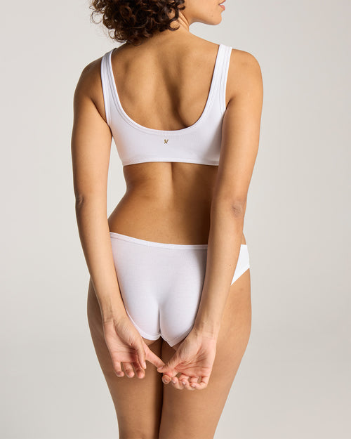 The Organic Cotton Dip Front Bralette - Cotton White
