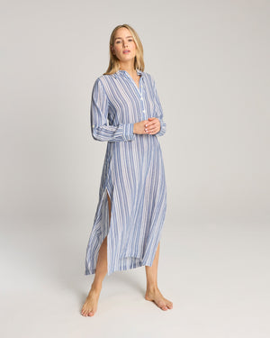The Maxi Shirt - French Navy Stripe