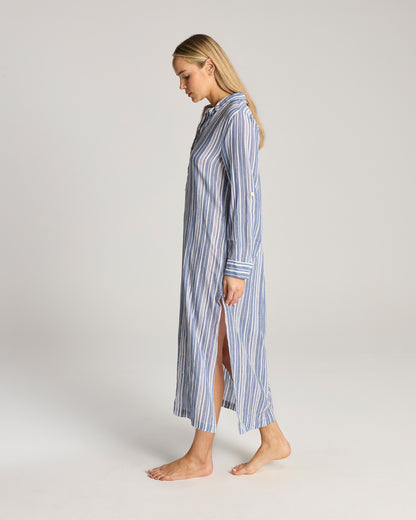 The Maxi Shirt - French Navy Stripe