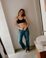 Cotton Modal Contour Scoop Bralette - Black