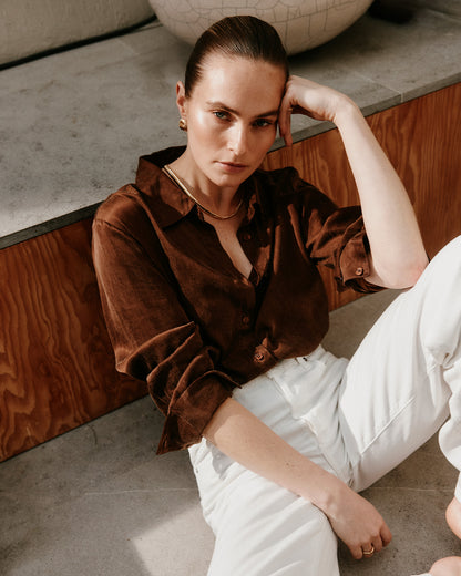 Eco-Luxe Midi Shirt - Cocoa