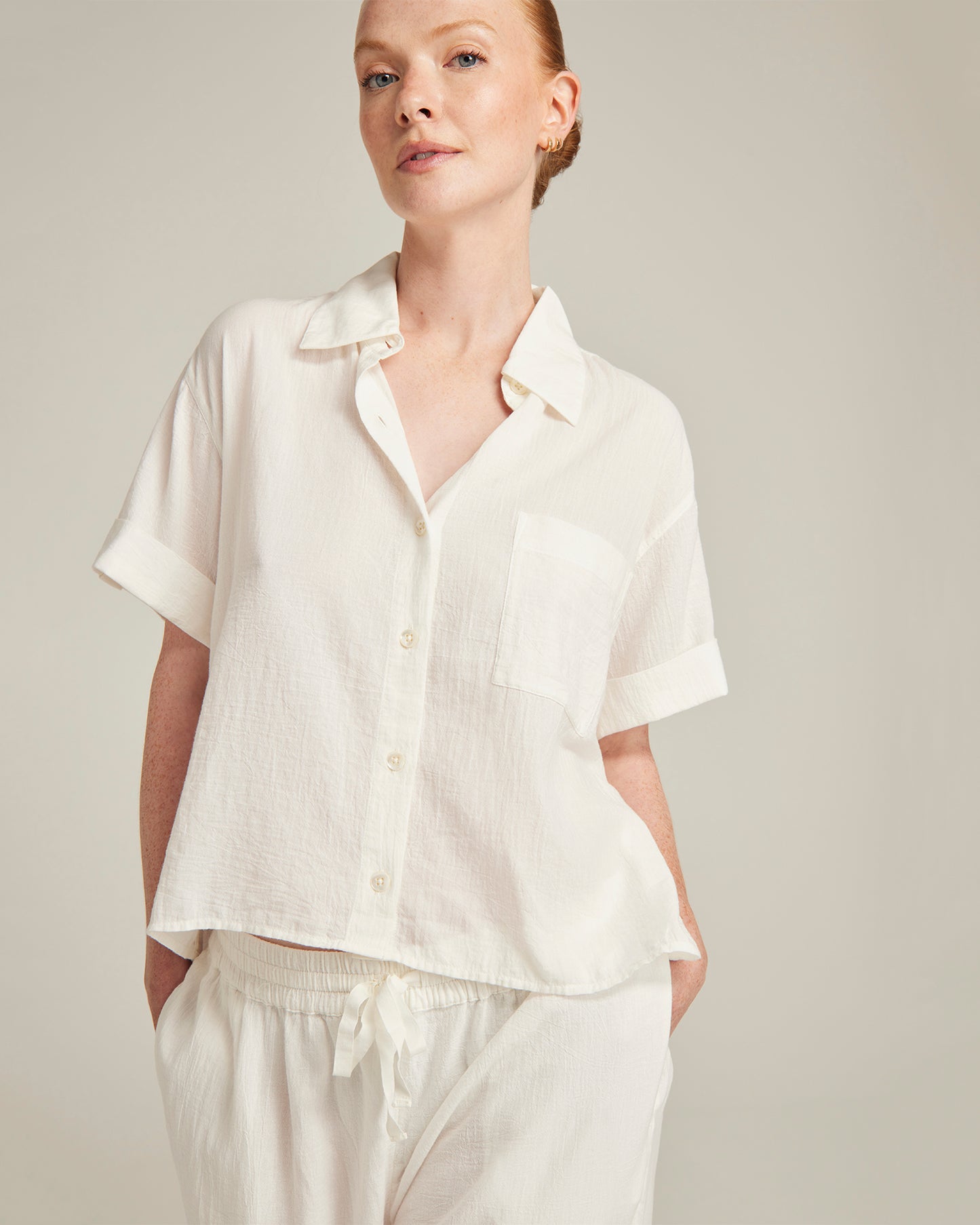 The Short Sleeve Shirt - Cotton White