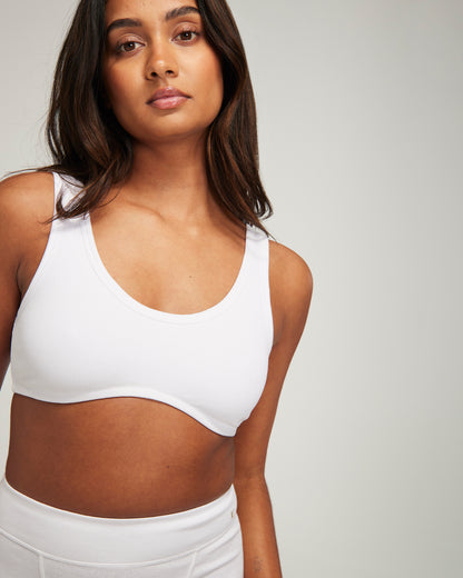 The Organic Cotton Dip Front Bralette - Cotton White