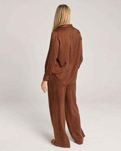 Eco-Luxe Midi Shirt - Cocoa