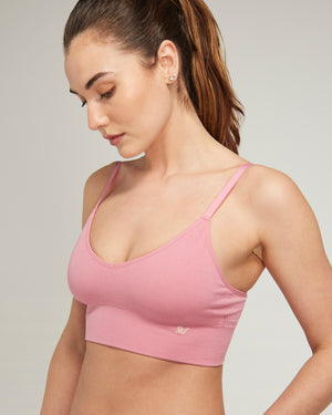 The TENCEL™ Seamless Bralette 2 Pack - Rose Pink/White Sand
