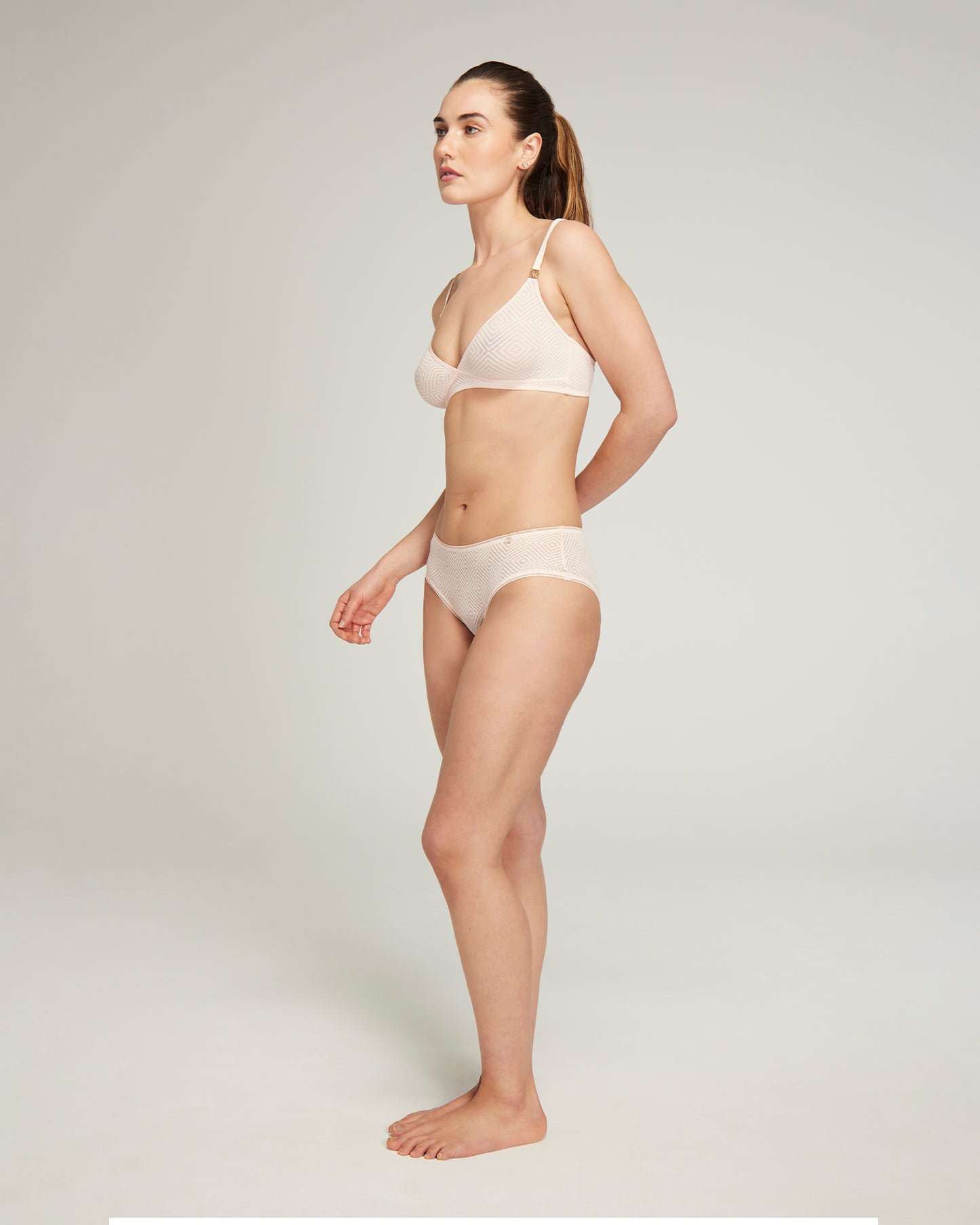 The Sheer Deco Easy Does It Bralette - Blush Pink