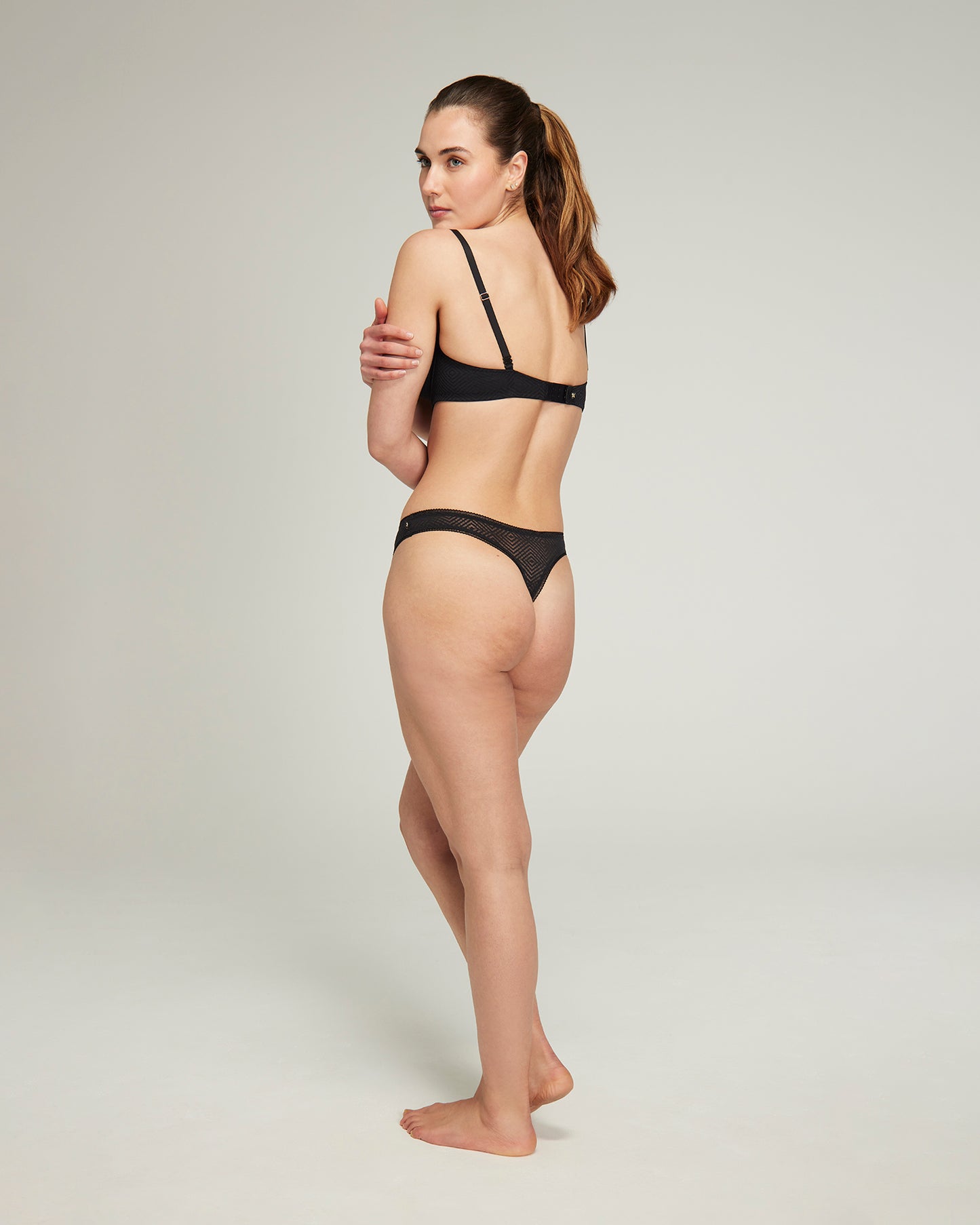 The Sheer Deco Barely There Thong 3 Pack - Black
