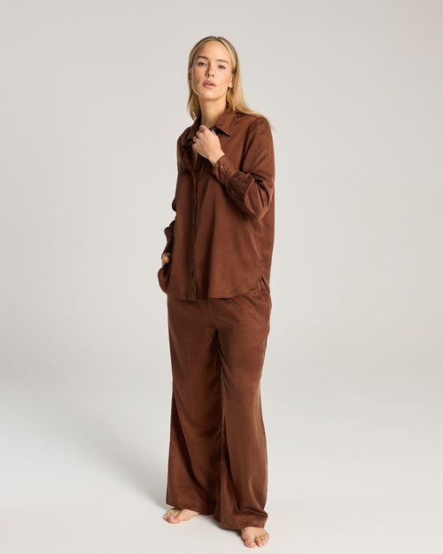 Eco-Luxe Midi Shirt - Cocoa