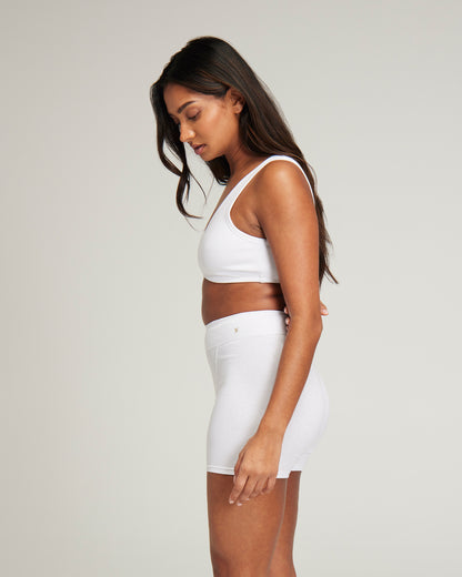 The Organic Cotton Dip Front Bralette - Cotton White