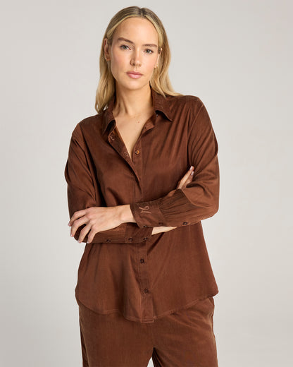 Eco-Luxe Midi Shirt - Cocoa