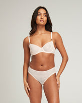The Sheer Deco Lift Balcony Bra - Blush Pink