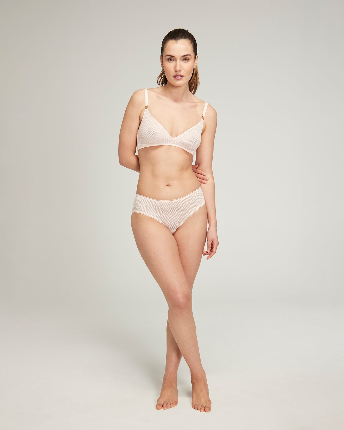 The Sheer Deco Hipster Brief - Blush Pink