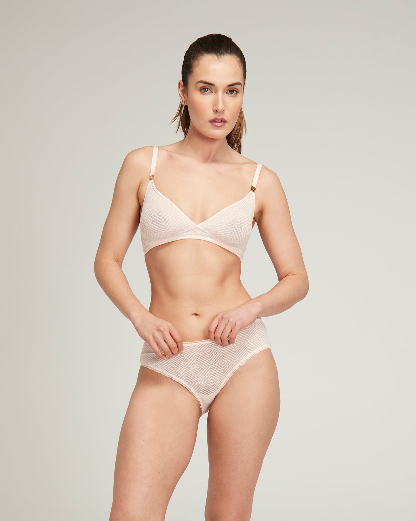 The Sheer Deco Easy Does It Bralette - Blush Pink