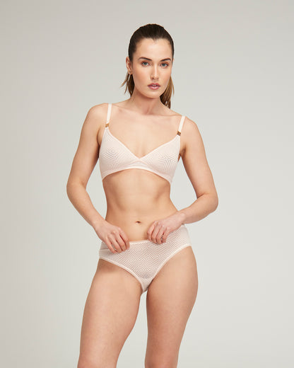 The Sheer Deco Easy Does It Bralette - Blush Pink