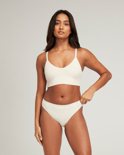 The TENCEL™ Seamless Bralette - White Sand