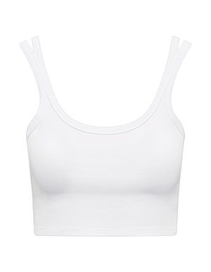 The Organic Cotton Cropped Vest - Cotton White
