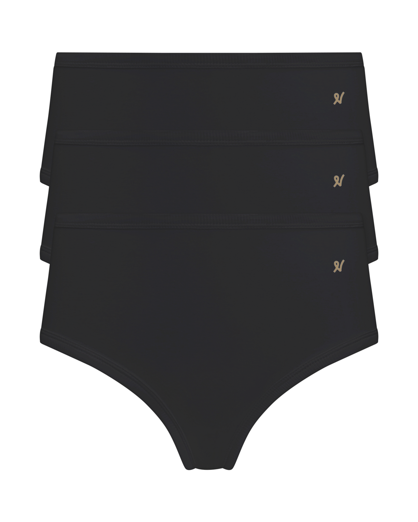 The Organic Cotton Midi Brief 3 Pack - Black